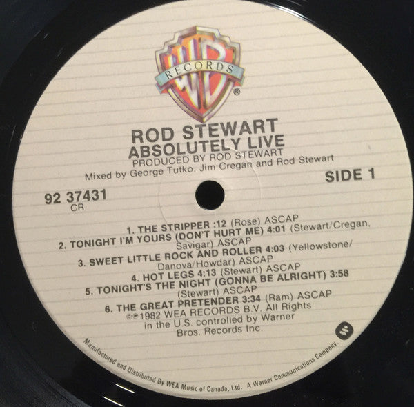 Rod Stewart : Absolutely Live (2xLP, Album, CR)