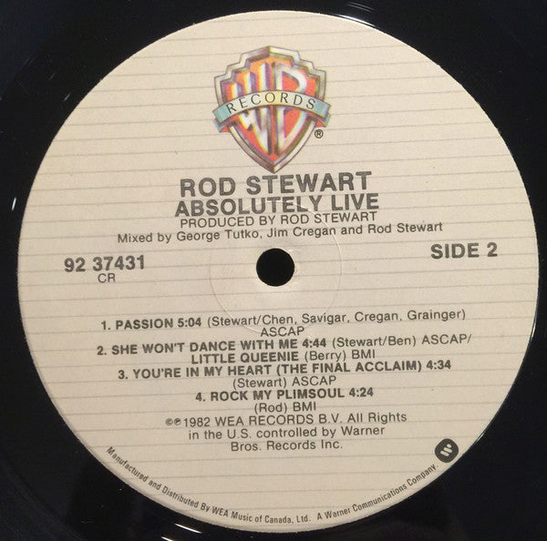 Rod Stewart : Absolutely Live (2xLP, Album, CR)