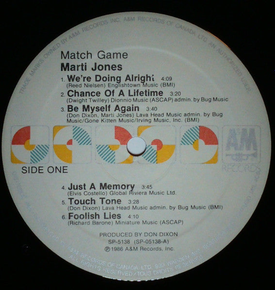 Marti Jones : Match Game (LP, Album)
