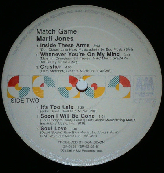 Marti Jones : Match Game (LP, Album)