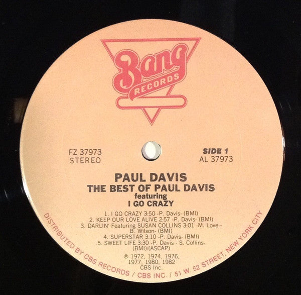 Paul Davis (3) : The Best Of Paul Davis Featuring I Go Crazy (LP, Comp, RE)