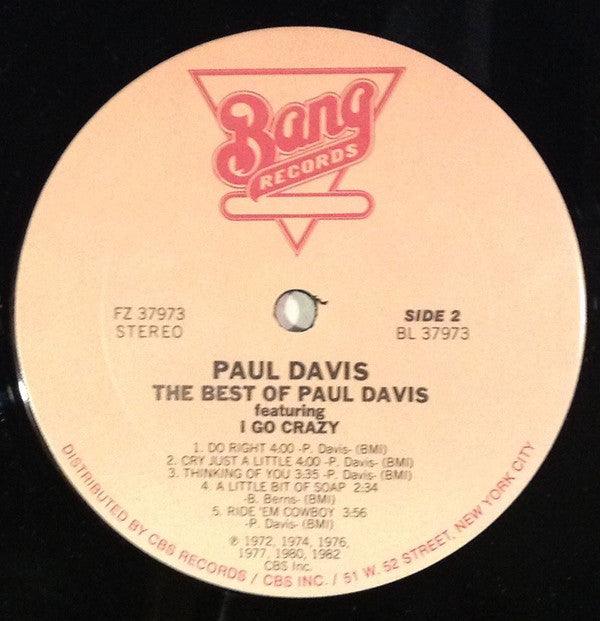 Paul Davis (3) : The Best Of Paul Davis Featuring I Go Crazy (LP, Comp, RE)
