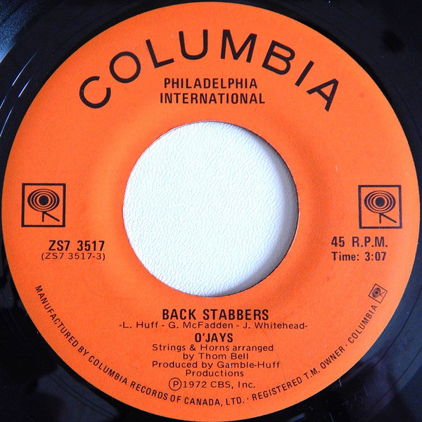 O'Jays* : Back Stabbers / Sunshine (7", Single)