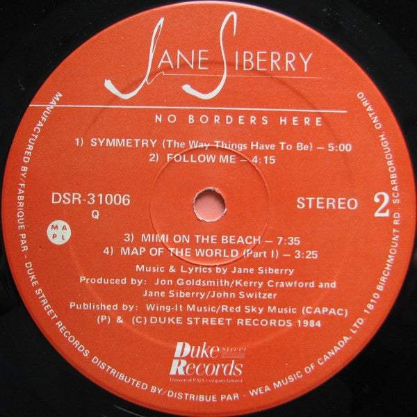 Jane Siberry : No Borders Here (LP, Album)