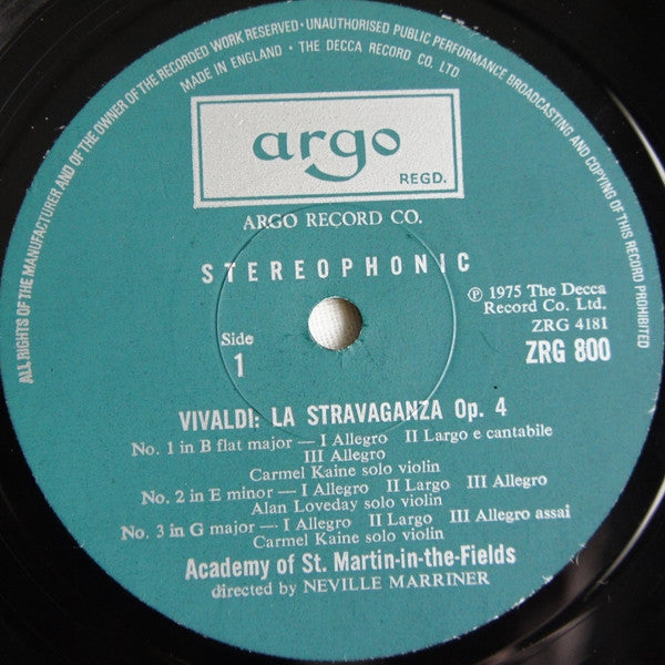 Antonio Vivaldi - Carmel Kaine & Alan Loveday, The Academy Of St. Martin-in-the-Fields Directed By Sir Neville Marriner : La Stravaganza Op. 4 (2xLP + Box)