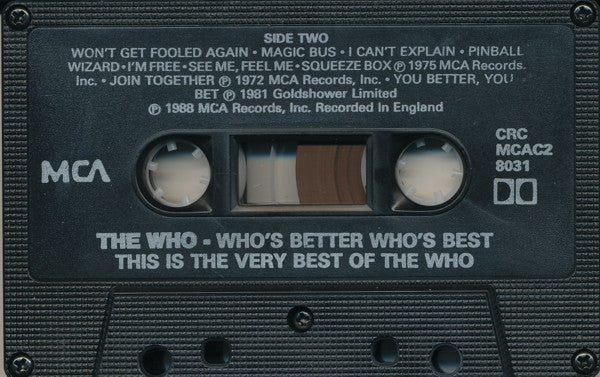 The Who : Who's Better, Who's Best (Cass, Comp, Club, Dol)