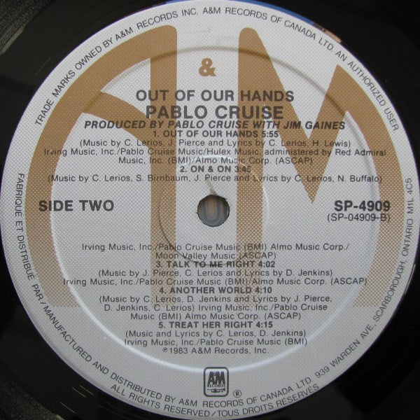 Pablo Cruise : Out Of Our Hands (LP, Album)