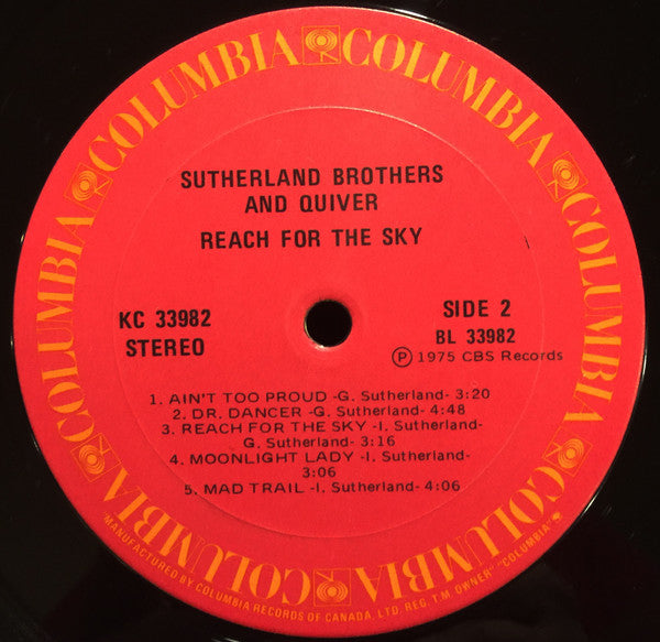 Sutherland Brothers & Quiver : Reach For The Sky (LP, Album)