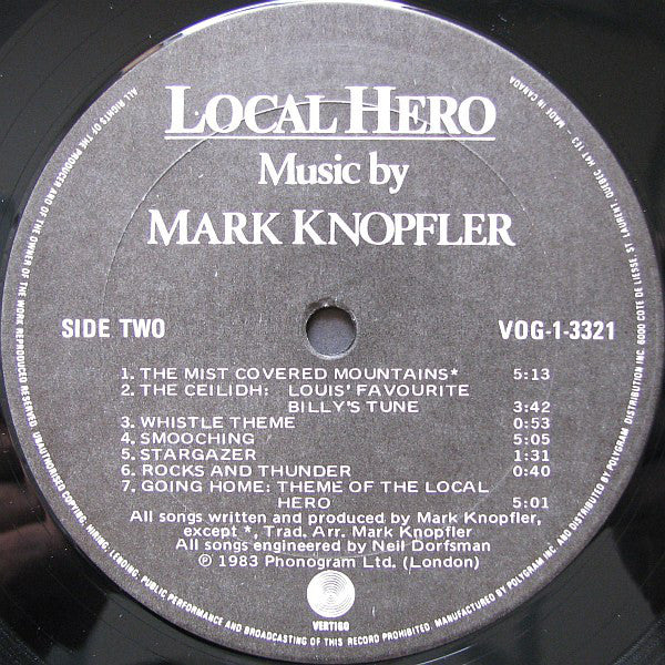 Mark Knopfler : Local Hero (LP, Album, Cin)