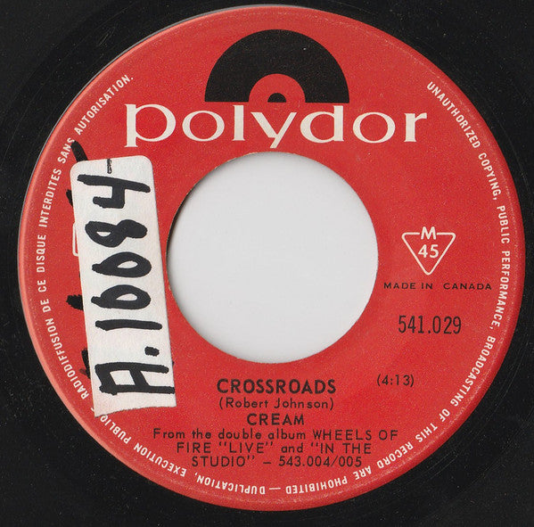 Cream (2) : Crossroads / Passing The Time (7", Single, Mono)