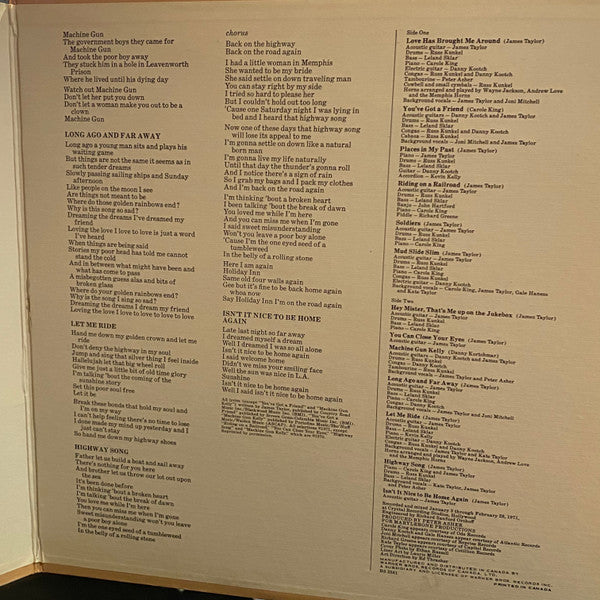 James Taylor (2) : Mud Slide Slim And The Blue Horizon (LP, Album, Gat)
