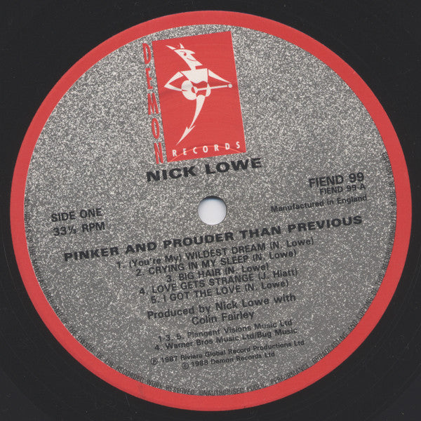 Nick Lowe : Pinker And Prouder Than Previous (LP, Album)