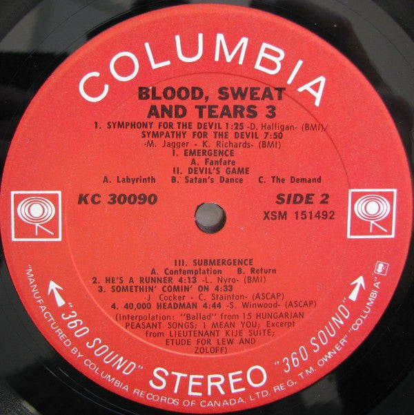 Blood, Sweat And Tears : Blood, Sweat And Tears 3 (LP, Album, Gat)