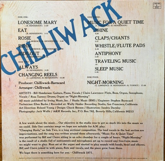 Chilliwack : Chilliwack (2xLP, Album, RE)