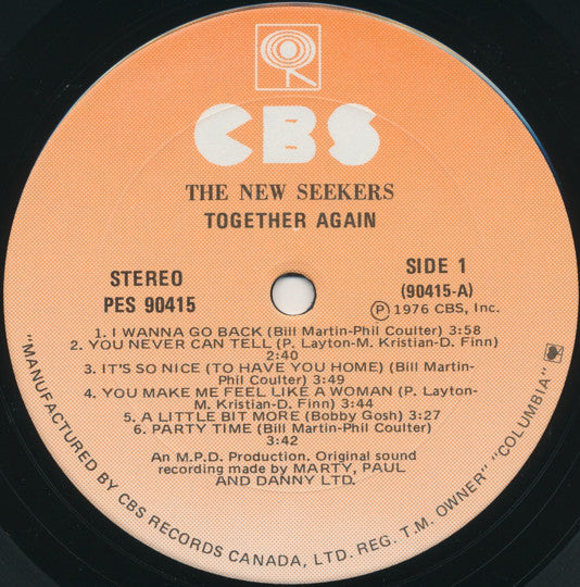 The New Seekers : Together Again (LP, Album)