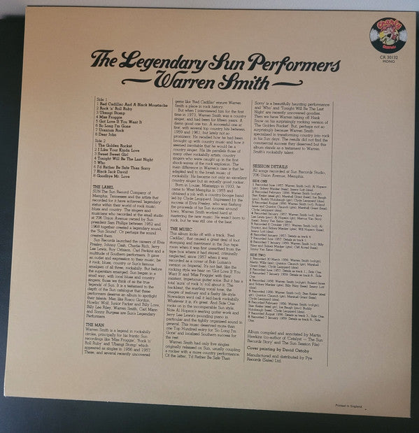 Warren Smith (3) : The Legendary Sun Performers (LP, Comp, Mono)