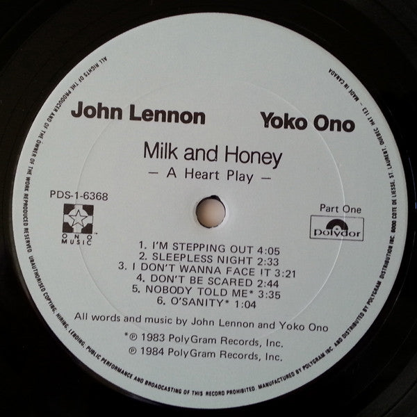 John Lennon And Yoko Ono* : Milk And Honey (LP, Album, Gat)