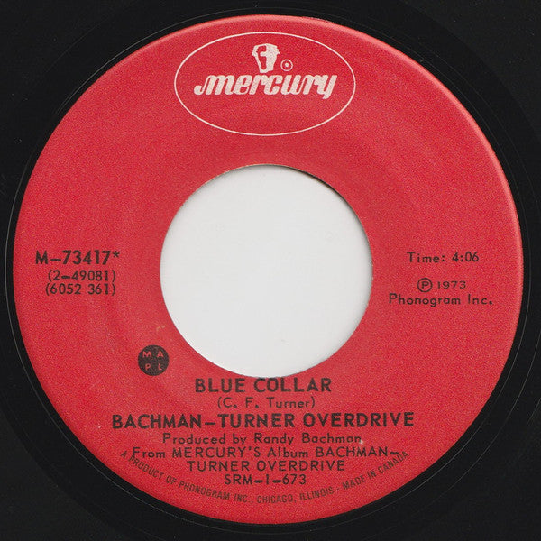 Bachman-Turner Overdrive : Hold Back The Water (7", Single)