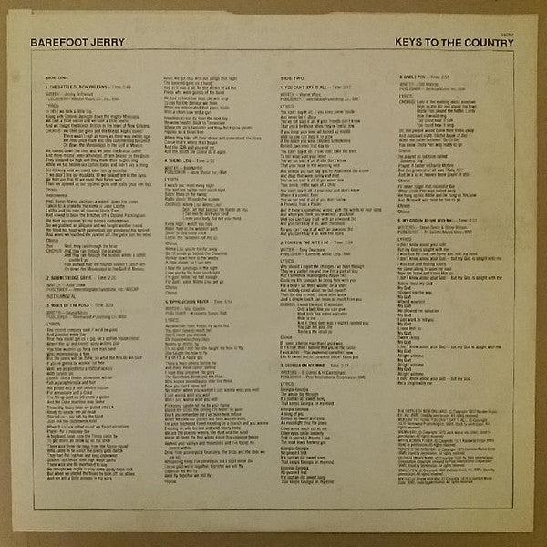 Barefoot Jerry : Keys To The Country (LP, Album)