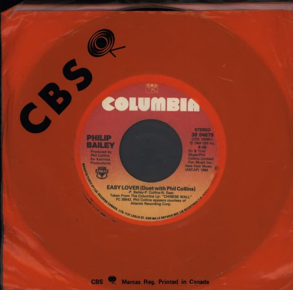 Philip Bailey Duet With Phil Collins : Easy Lover (7", Single)
