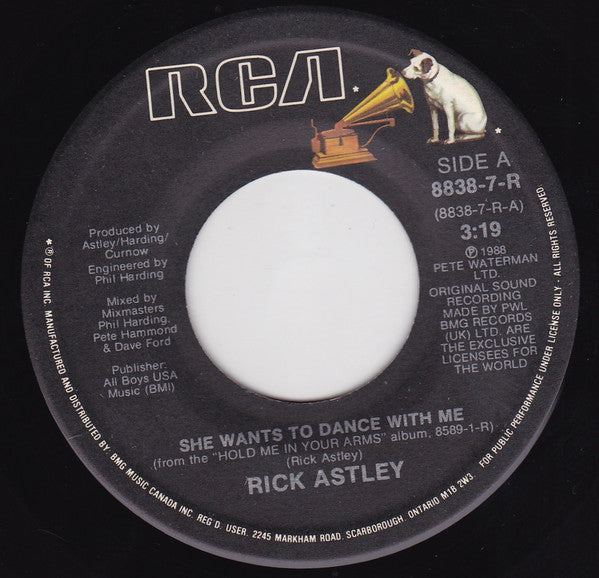 Rick Astley : She Wants To Dance With Me (7")