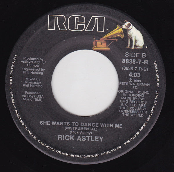 Rick Astley : She Wants To Dance With Me (7")