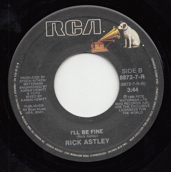 Rick Astley : Giving Up On Love (7")