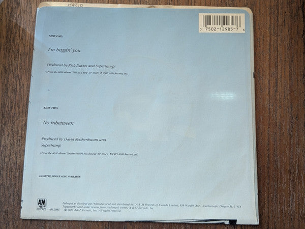Supertramp : I'm Beggin' You (7", Single)