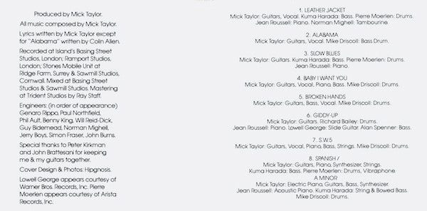 Mick Taylor : Mick Taylor (CD, Album, RE)