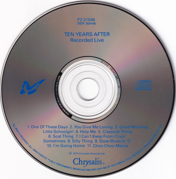 Ten Years After : Recorded Live (CD, Album, Club, RE, CRC)