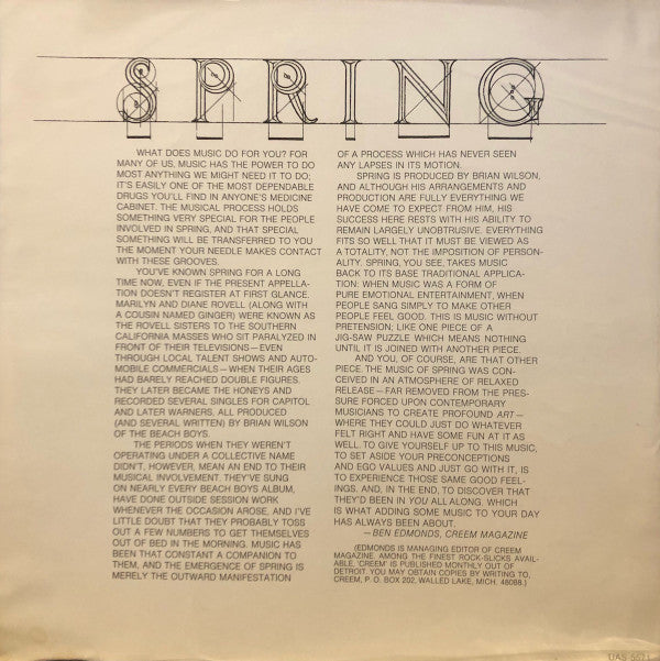 Spring (9) : Spring (LP, Album, Res)