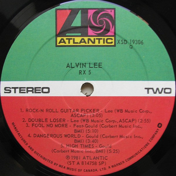 Alvin Lee : RX5 (LP, Album)