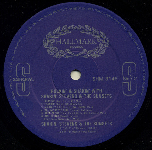 Shakin' Stevens And The Sunsets : Rockin' & Shakin' With Shakin' Stevens & The Sunsets (LP, Comp)