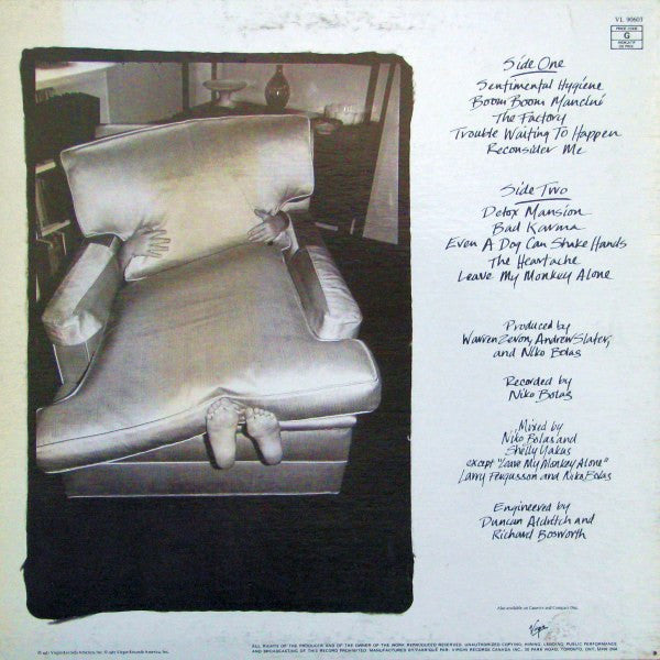 Warren Zevon : Sentimental Hygiene (LP, Album)