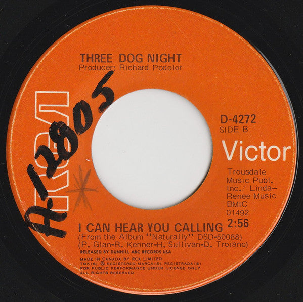 Three Dog Night : Joy To The World (7", Single)
