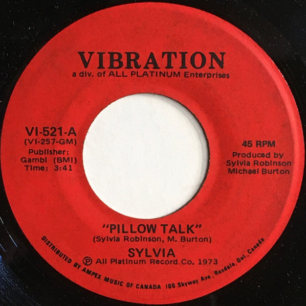 Sylvia Robinson : Pillow Talk / My Thing (7", Single)