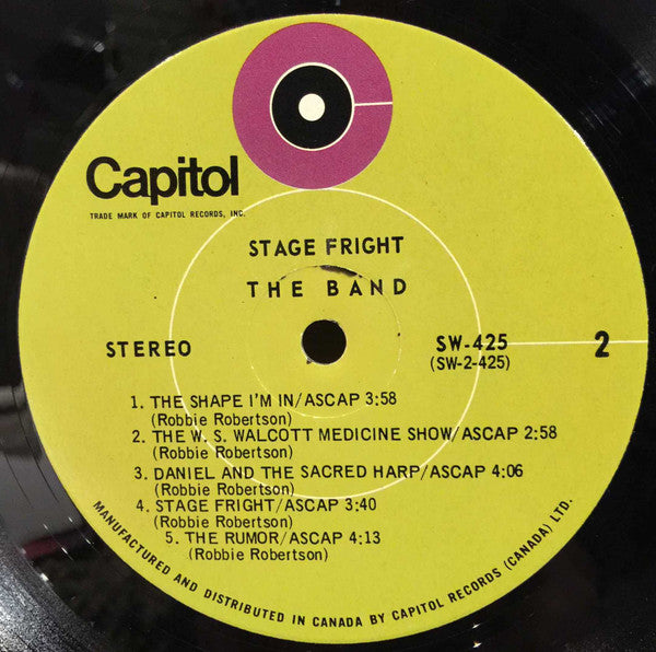 The Band : Stage Fright (LP, Album)
