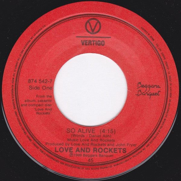 Love And Rockets : So Alive (7", Single)