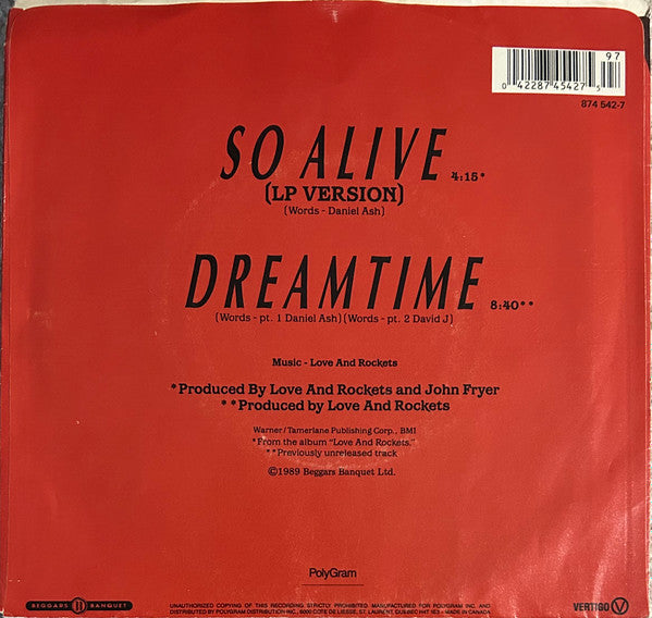 Love And Rockets : So Alive (7", Single)