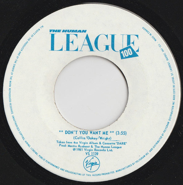 The Human League : Don't You Want Me (7", Single)