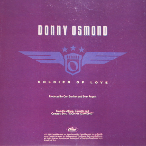 Donny Osmond : Soldier Of Love (7", Single)
