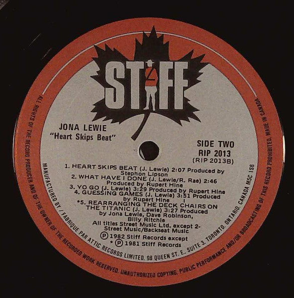 Jona Lewie : Heart Skips Beat (LP, Album)