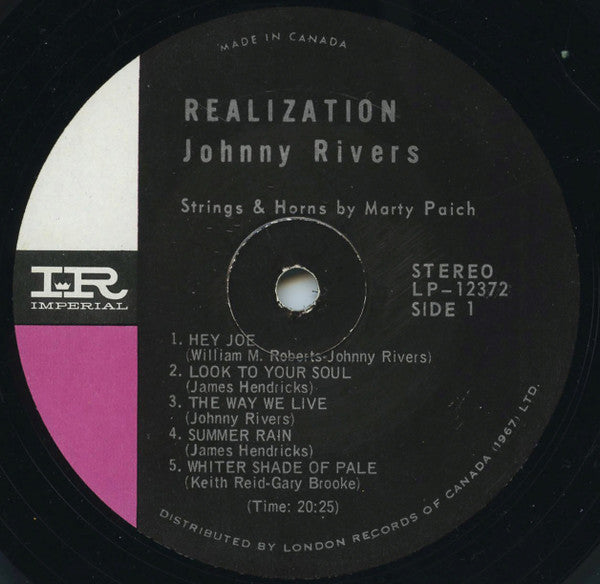 Johnny Rivers : Realization (LP, Album, Gat)