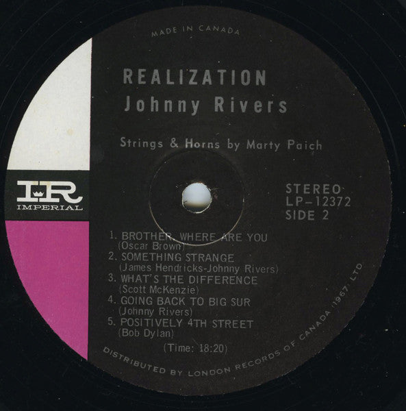 Johnny Rivers : Realization (LP, Album, Gat)
