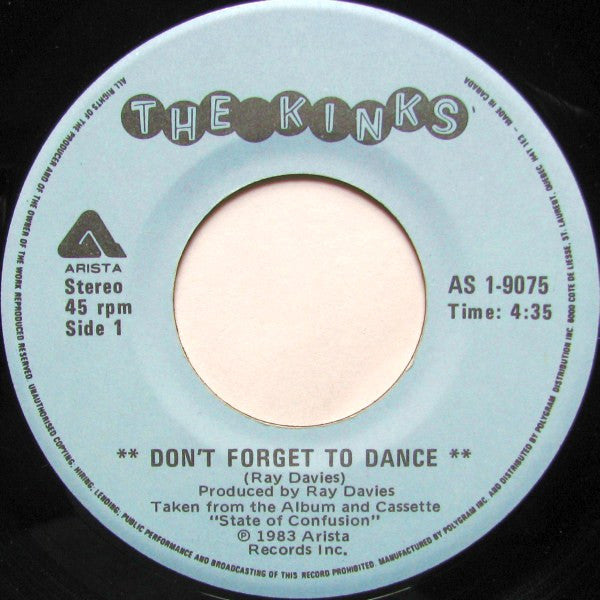 The Kinks : Don't Forget To Dance (7", Single)