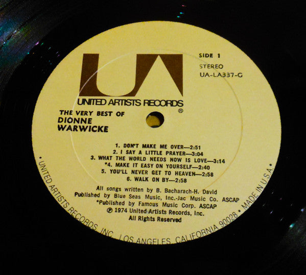 Dionne Warwicke* : The Very Best Of Dionne Warwicke (LP, Comp, RE, All)