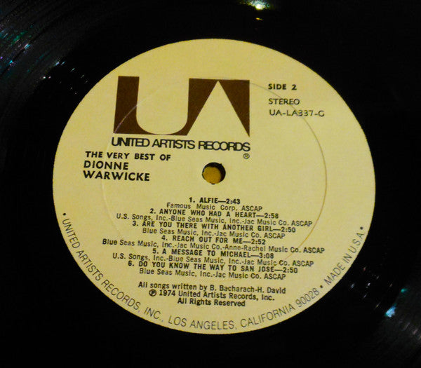 Dionne Warwicke* : The Very Best Of Dionne Warwicke (LP, Comp, RE, All)