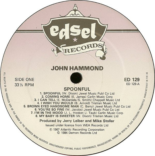 John Paul Hammond : Spoonful (LP, Comp)