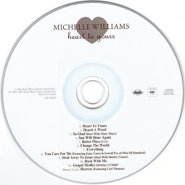Michelle Williams : Heart To Yours (CD, Album)