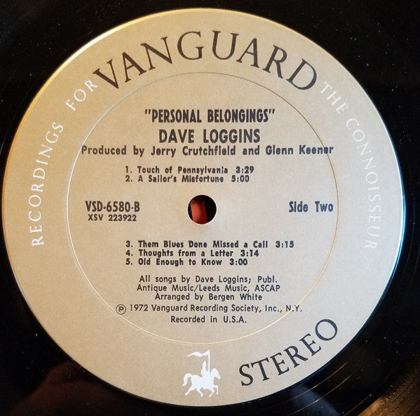 Dave Loggins : Personal Belongings (LP, Album)